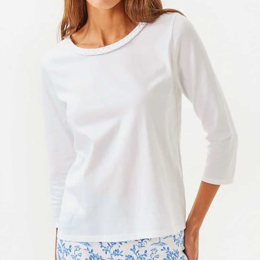 Lilly Pulitzer Paulson Knit Top Resort White- NWOT
